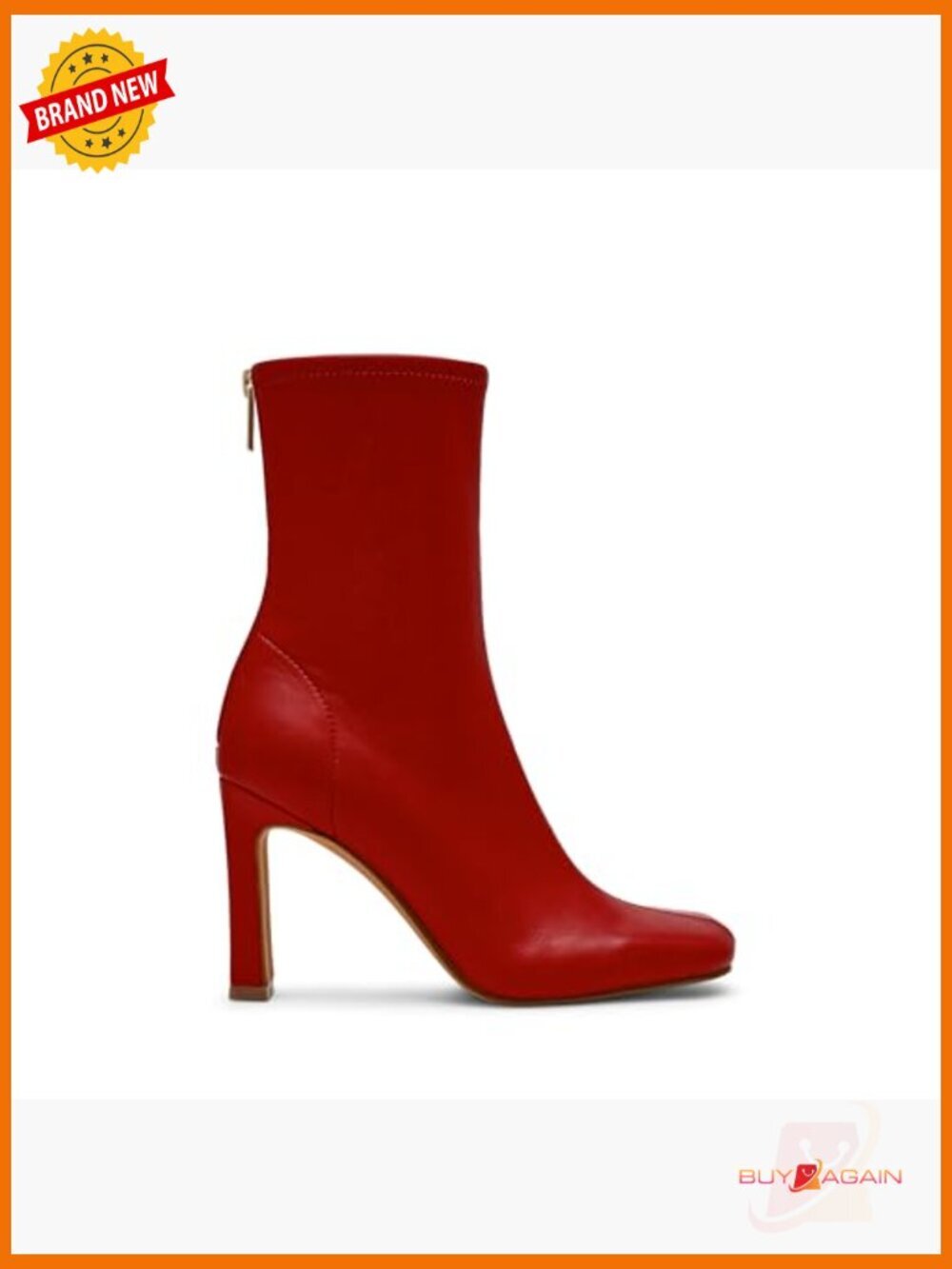 Mid Calf Boots Block Heel Zip Closure Polyurethane Fall Fashion - Picture 6 of 7